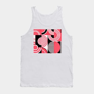 Pink Geometric Abstract Tank Top